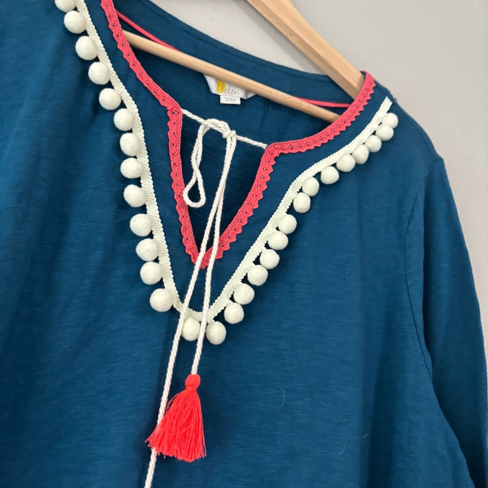 Boden Kasia Blue Pom Pom Tunic Dress - Picture 4 of 8